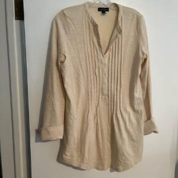 Ralph Lauren Jeans Company Cream Pleated Tunic, Size Small, So Feminine - Picture 1 of 3